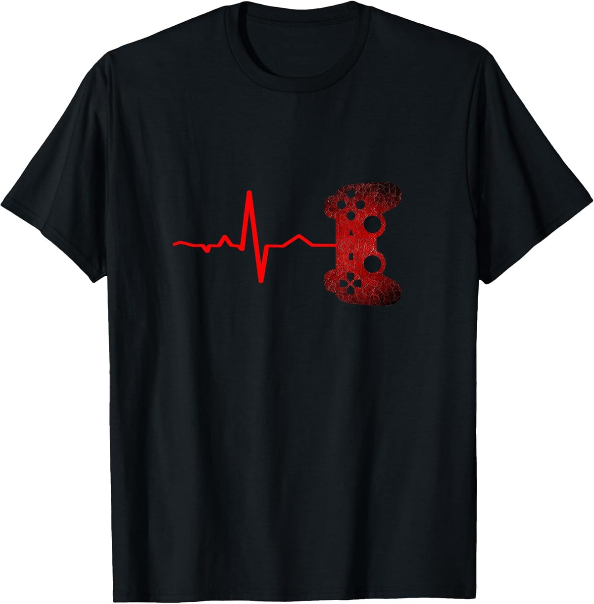 Gamer Heartbeat Video Games Gaming Boys Teens Men T-Shirt - Black
