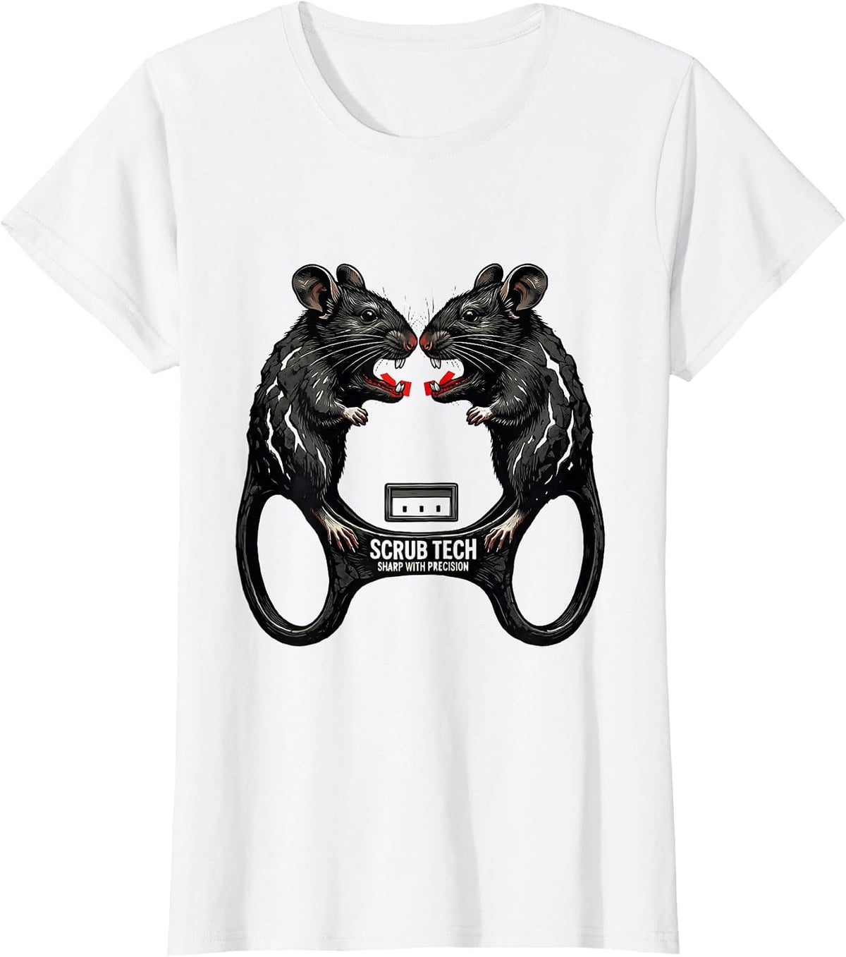 Women's Scrub Tech Sharp With Precision Surgical Technologist T-Shirt - White