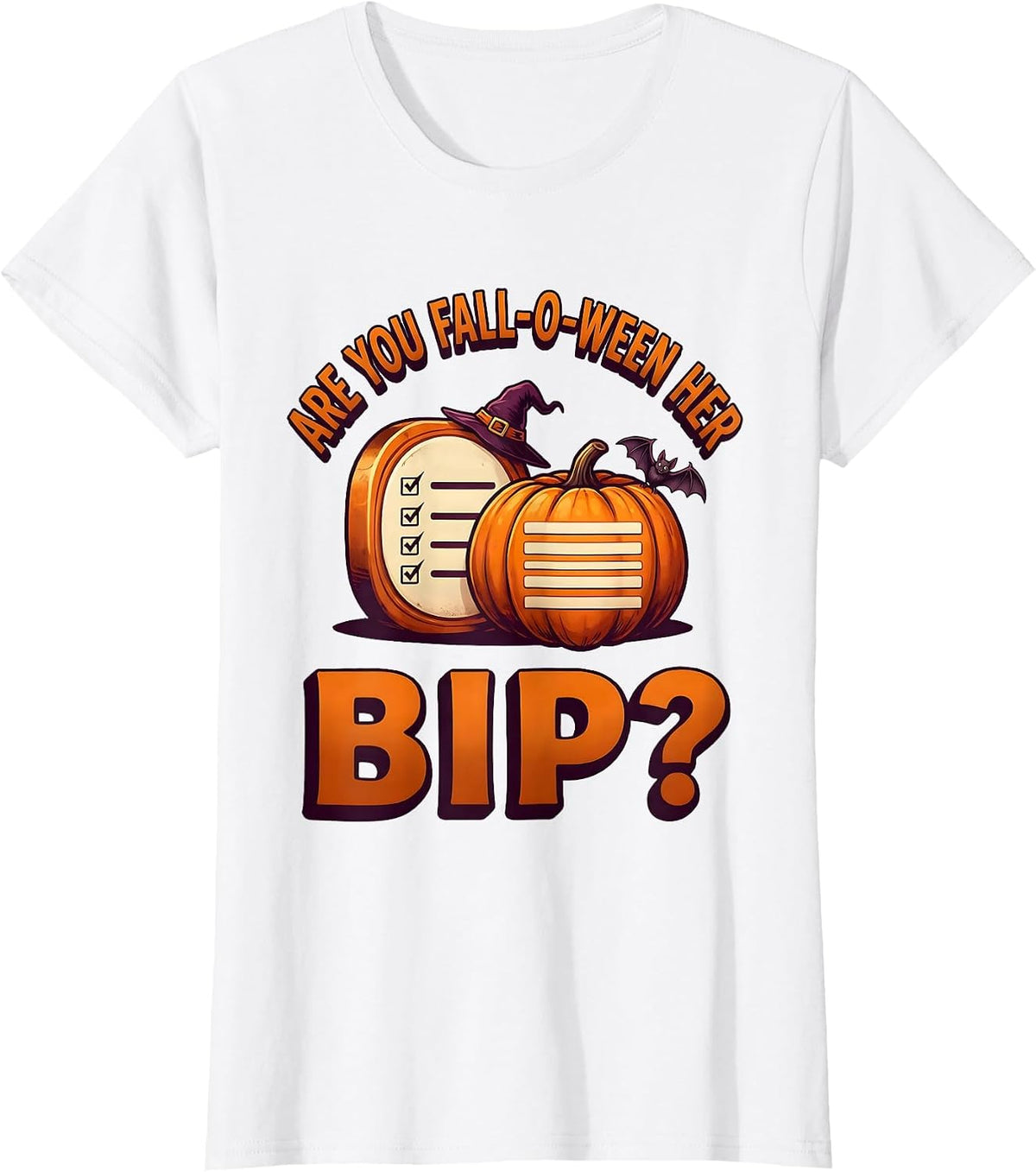 Are You Fall-O-Ween Her BIP Funny Teacher Halloween Ghost T-Shirt - White