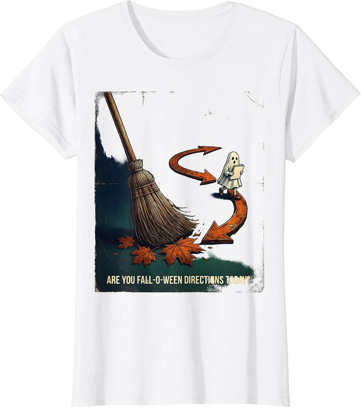 Are You Fall-O-Ween Directions Today Vintage Teacher T-Shirt - White