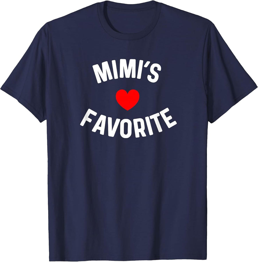 Mimi's Favorite Grandchild Baby Grandson Granddaughter Humor T-Shirt - Navy Blue