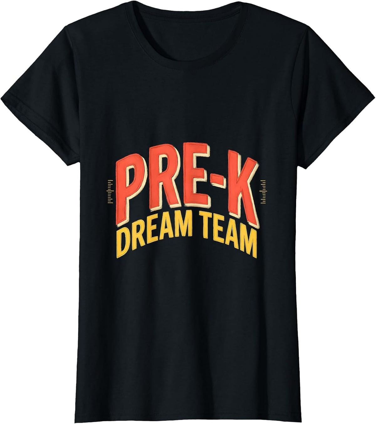 Women's Pre-K Dream Team Cheerful Preschool Teacher First Day T-Shirt - Black