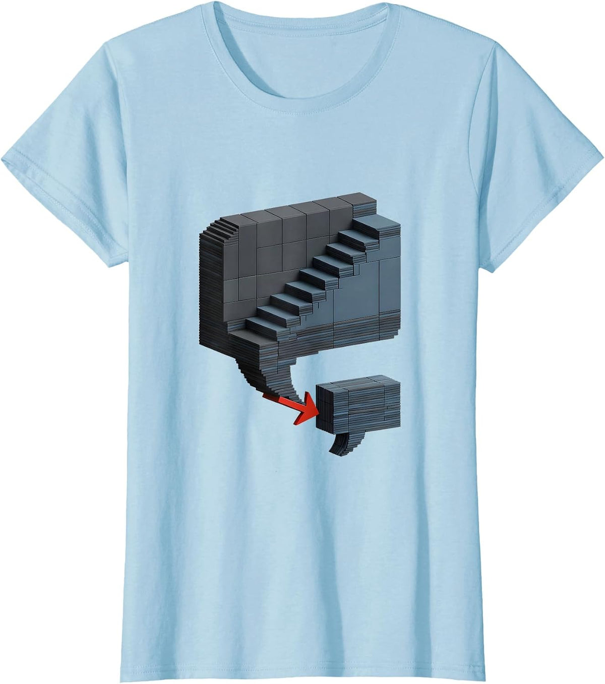 Stepped Speech Bubble AI Humor Tech Meme Enthusiast T-Shirt - Baby Blue