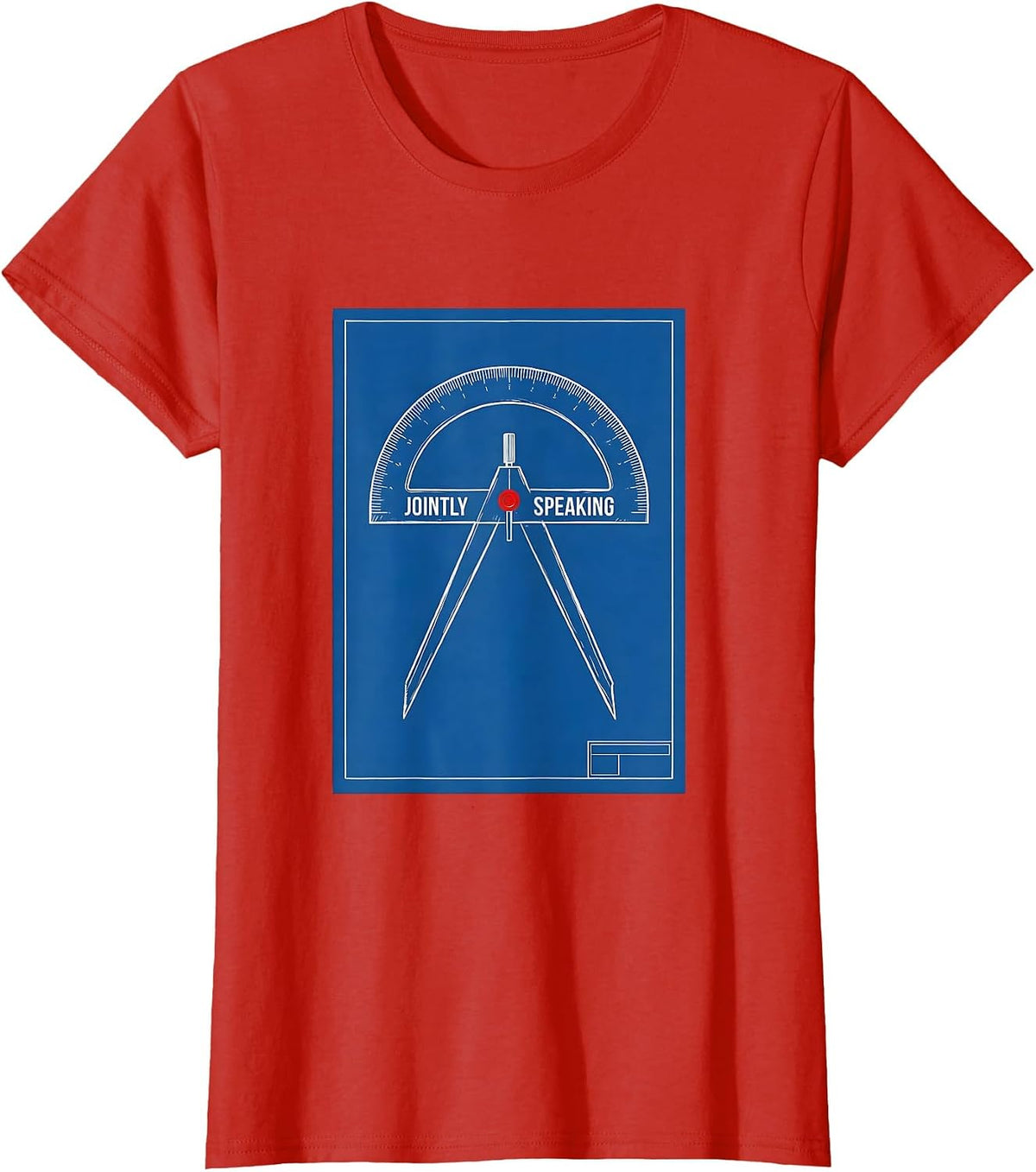 Jointly Speaking Technical Blueprint Physical Therapist OT T-Shirt - Red