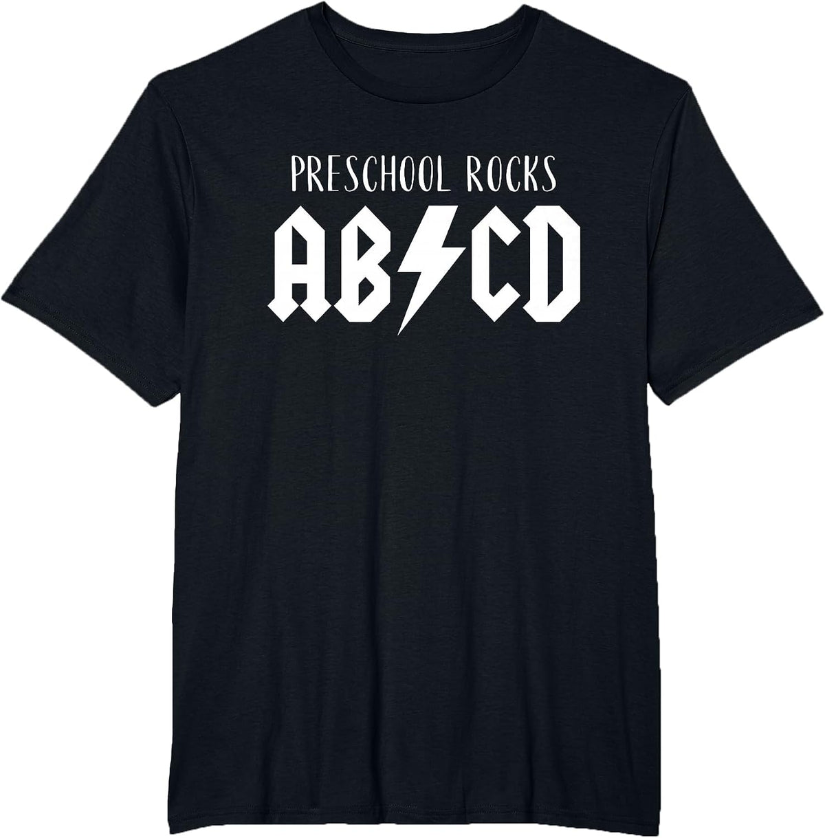 Preschool Rocks Teacher Back to School ABCD Rock First Day T-Shirt - Black