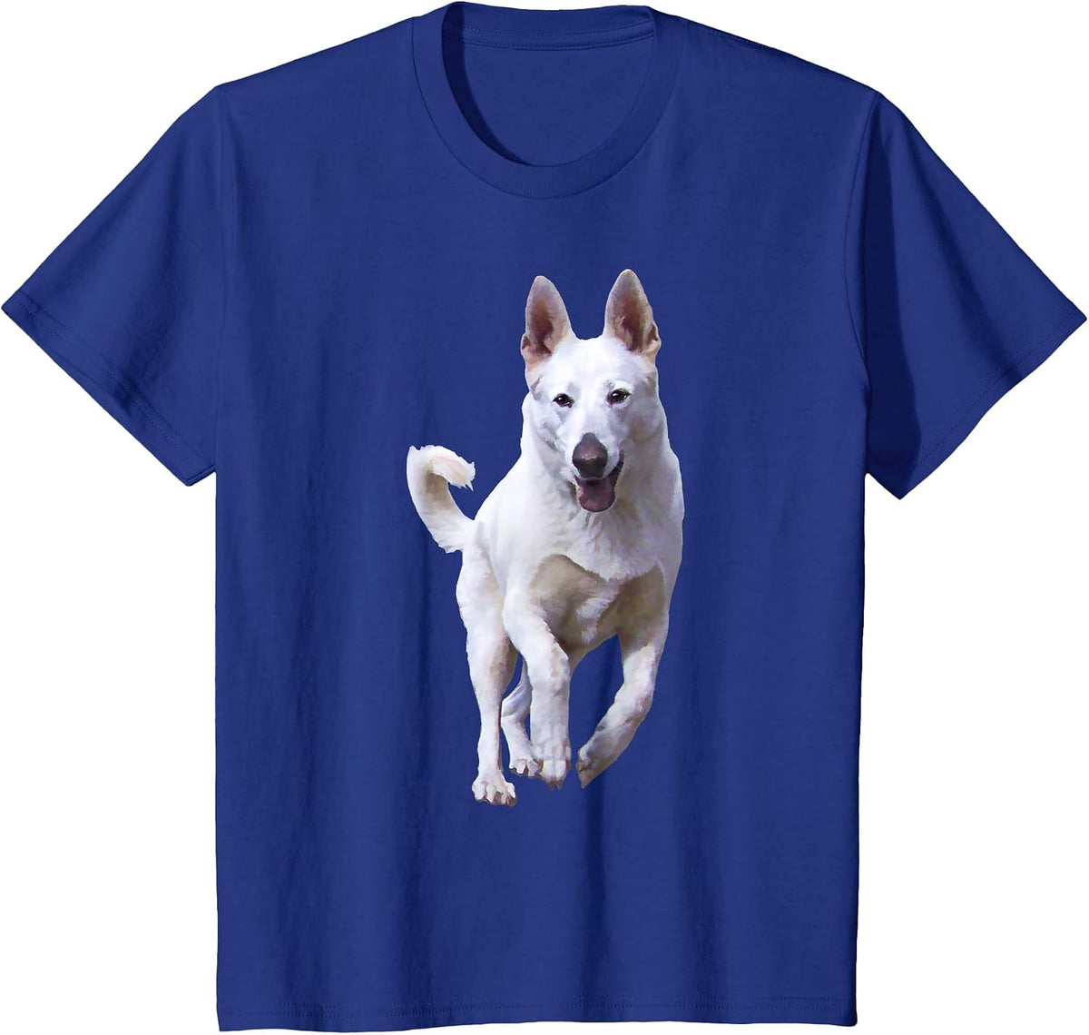 BHymer: White German Shepherd T T-Shirt - Royal Blue