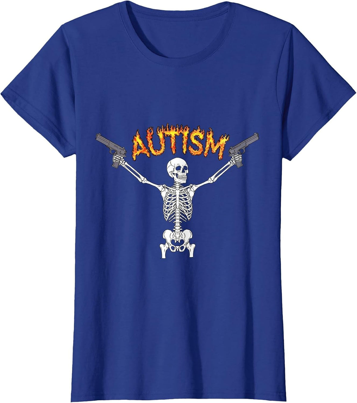Autism Awareness Skeleton Autism Skeleton Funny Meme T-Shirt - Royal Blue