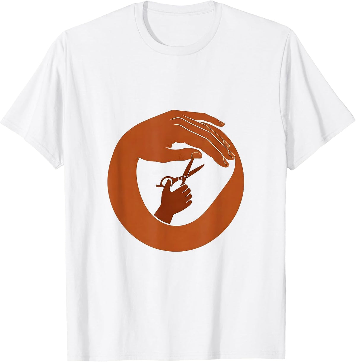 Men's Paraprofessional Guiding Hands Scissors Art T-Shirt - White