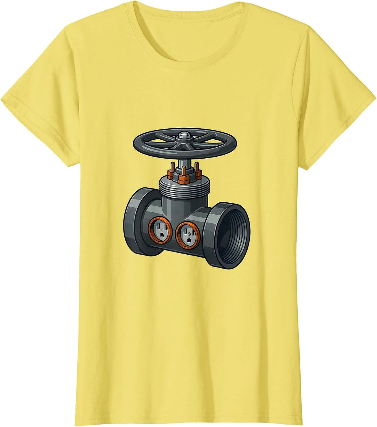 Valve Outlet Plumbing Joke Plumber Gift T-Shirt - Lemon Yellow