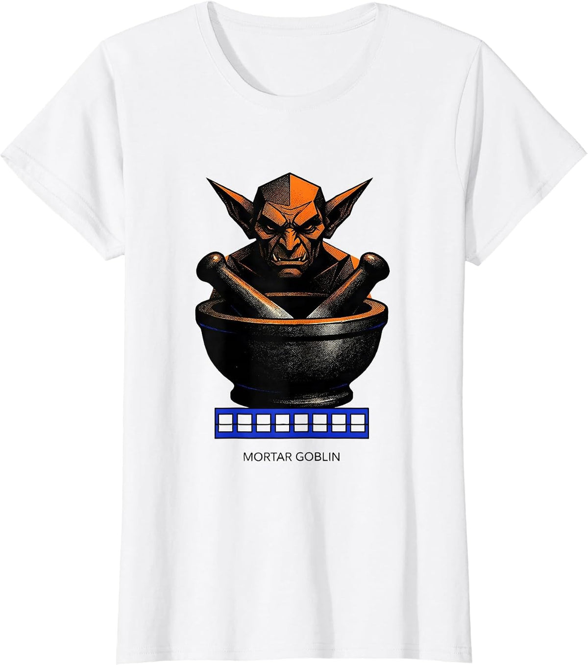 Women's Mortar Goblin Geometric Pharmacy Halloween Pharmacist Tech T-Shirt - White