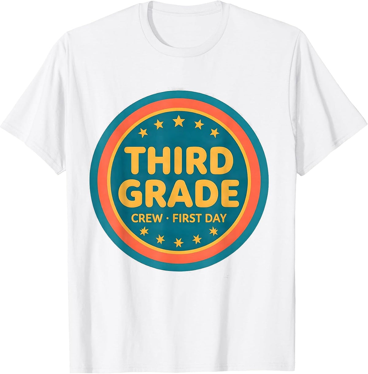 Men's Third Grade Crew First Day Back To School Teacher Student T-Shirt - White