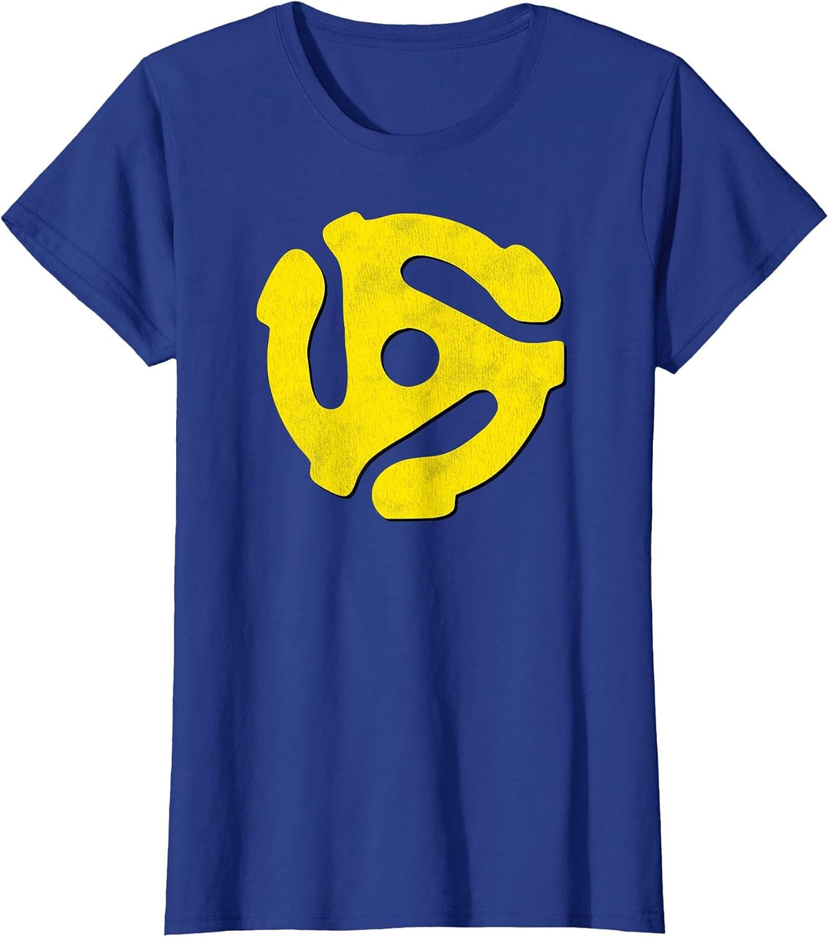 Music Geek, Retro 45 RPM Yellow Record Adaptor Vinyl Lovers T-Shirt - Royal Blue