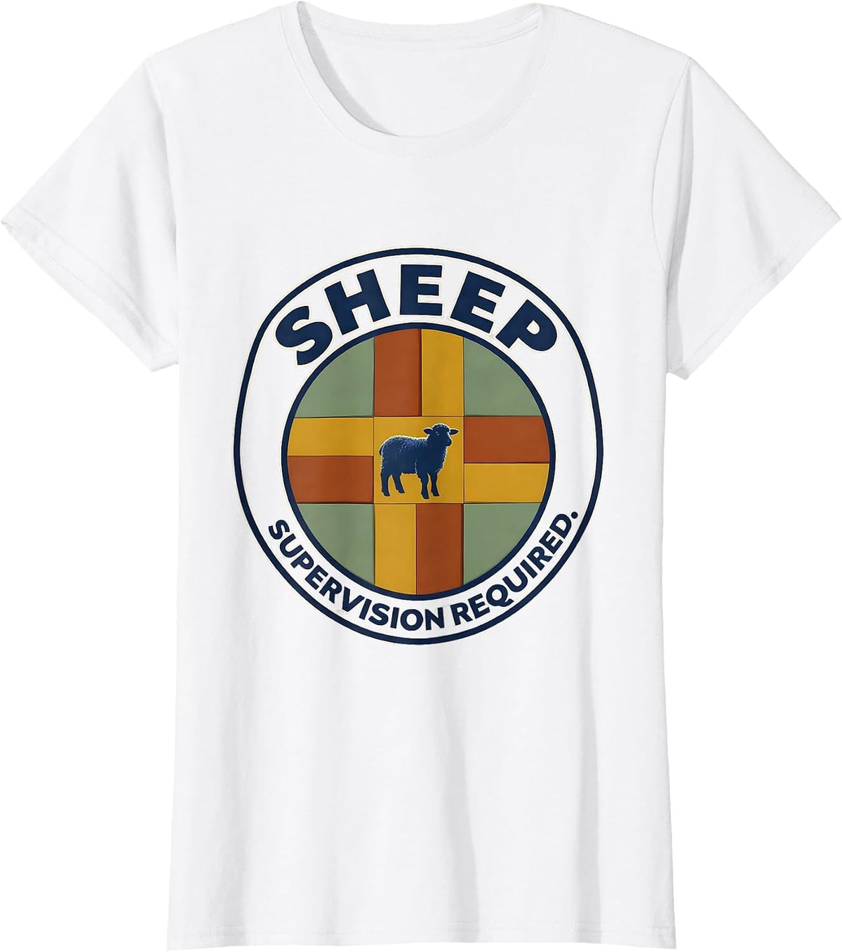 Sheep Supervision Required Funny Faith Christian Humor T-Shirt - White