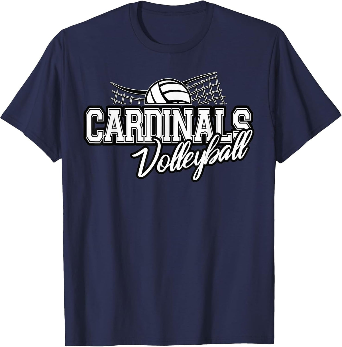Cardinals Volleyball Back to School Spirit T-Shirt - Navy Blue