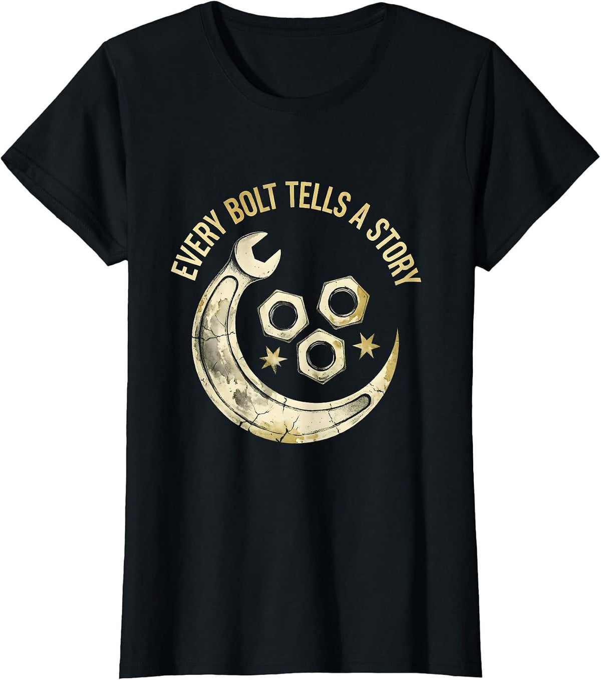 Every Bolt Tells A Story Mechanic Men Design T-Shirt - Black