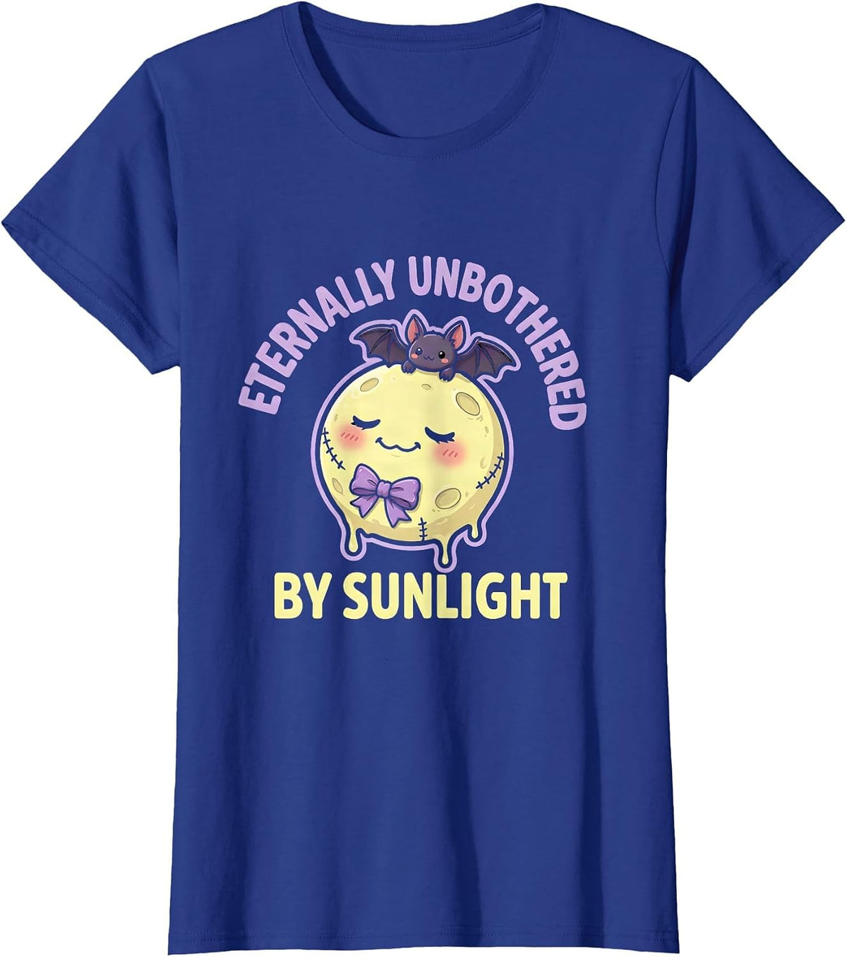 Women's Eternally Unbothered By Sunlight Goth Design T-Shirt - Royal Blue