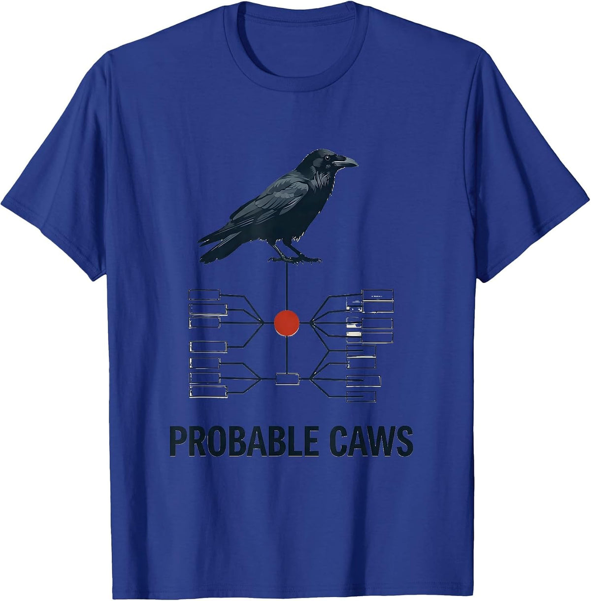 Men's Probable Caws Editorial Conceptual Crow Lover Humor T-Shirt - Royal Blue
