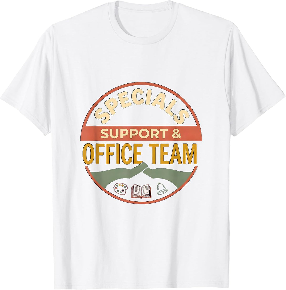 Men's Specials Support Office Team Screenprint Poster Staff T-Shirt - White