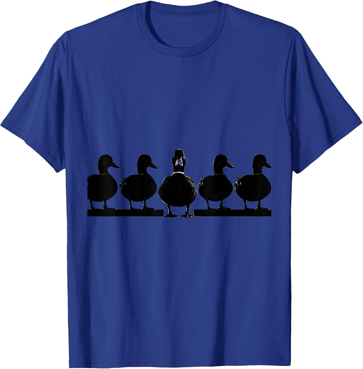 Men's Five Duck Silhouettes Funny Duck Lover Novelty T-Shirt - Royal Blue