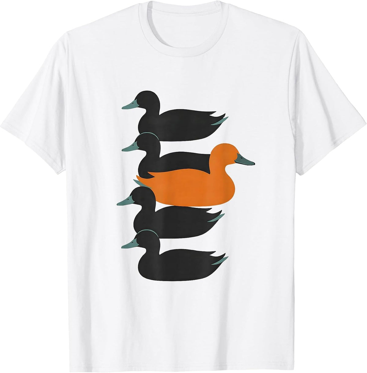 Men's Duck Silhouettes Funny Novelty Gift for Duck Lovers T-Shirt - White