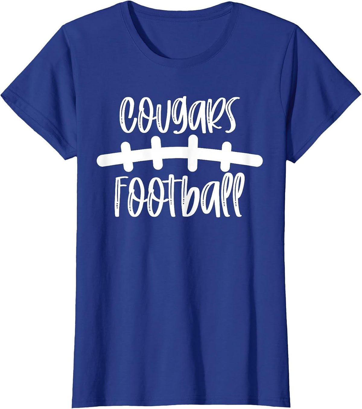 Cougars Football School Spirit Team Mascot Game Night T-Shirt - Royal Blue