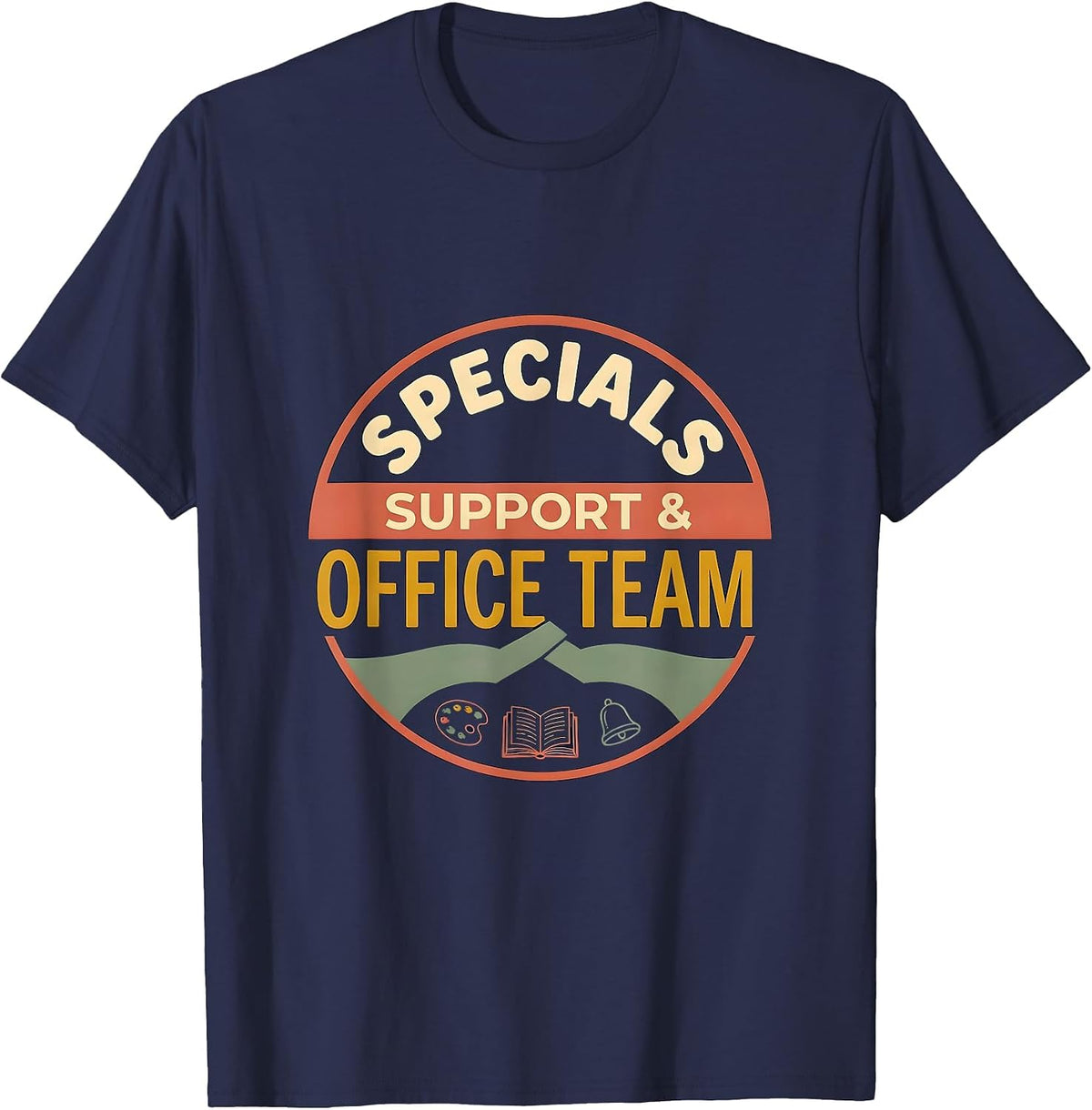 Men's Specials Support Office Team Screenprint Poster Staff T-Shirt - Navy Blue