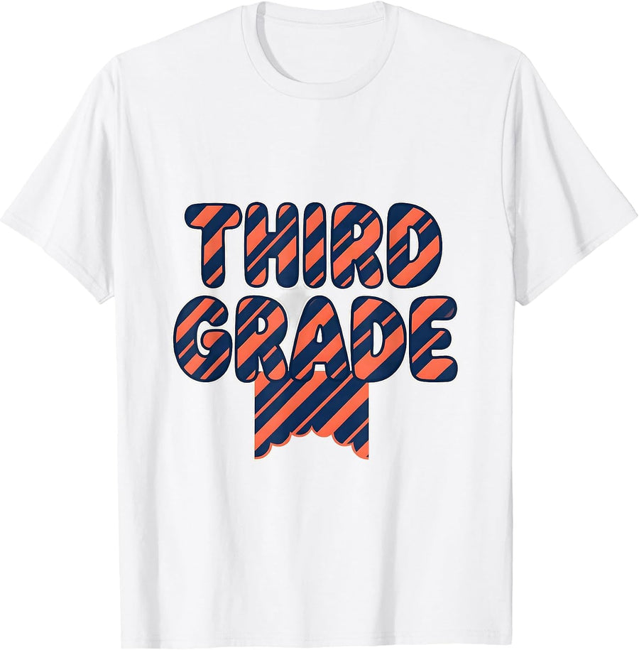 Men's Third Grade Preppy Teacher Back To School Girls T-Shirt - White