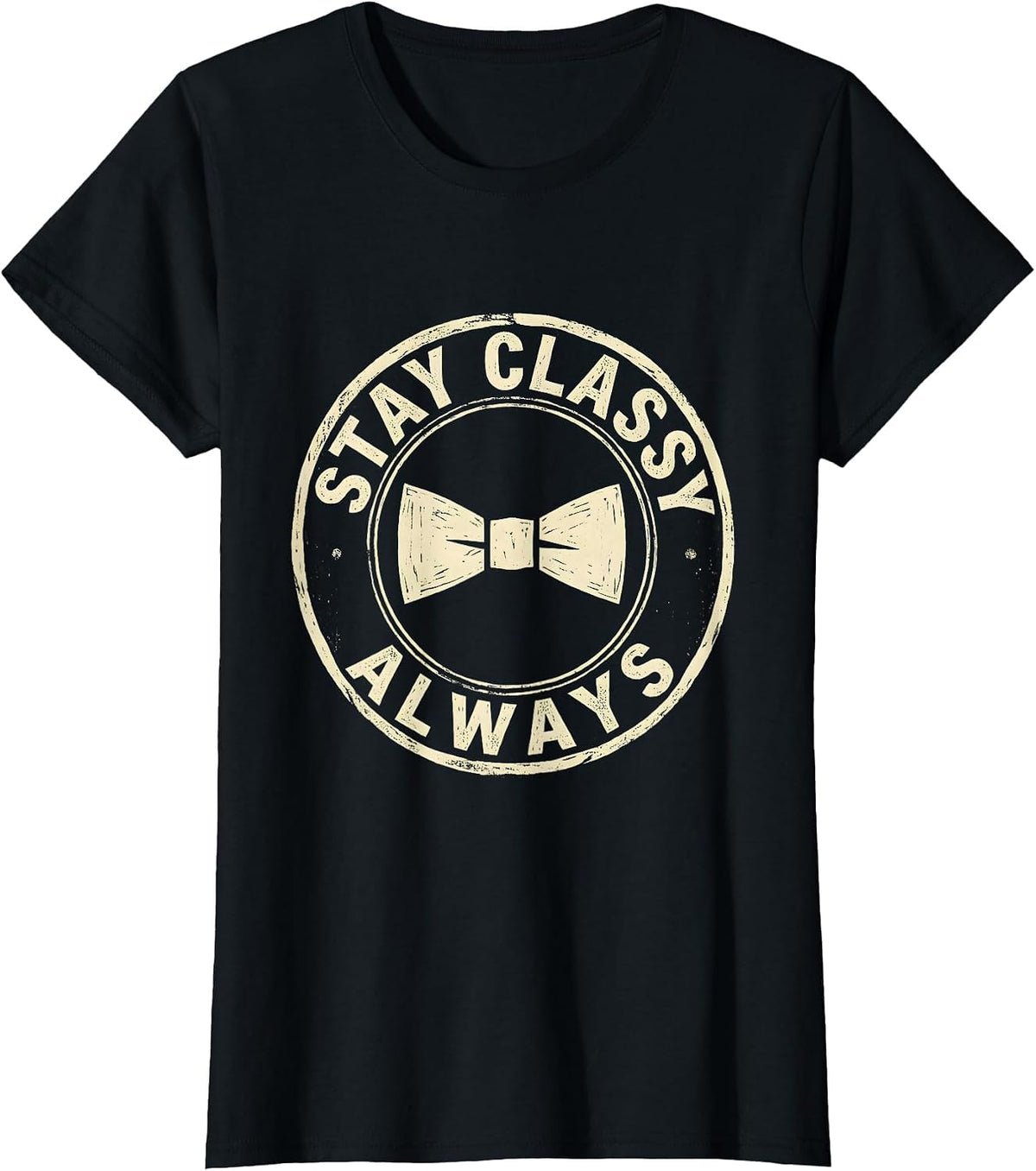 Stay Classy Always Tuxedo Graphic Design T-Shirt - Black