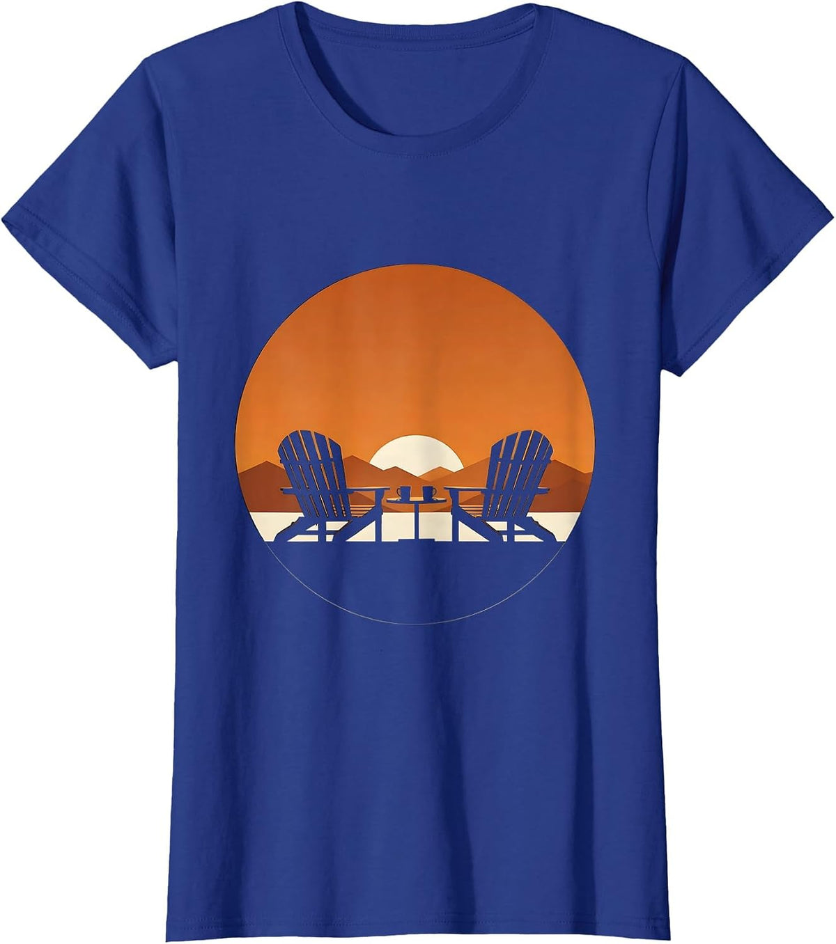 Women's School Counselor Two Chairs Coffee Illustration T-Shirt - Royal Blue