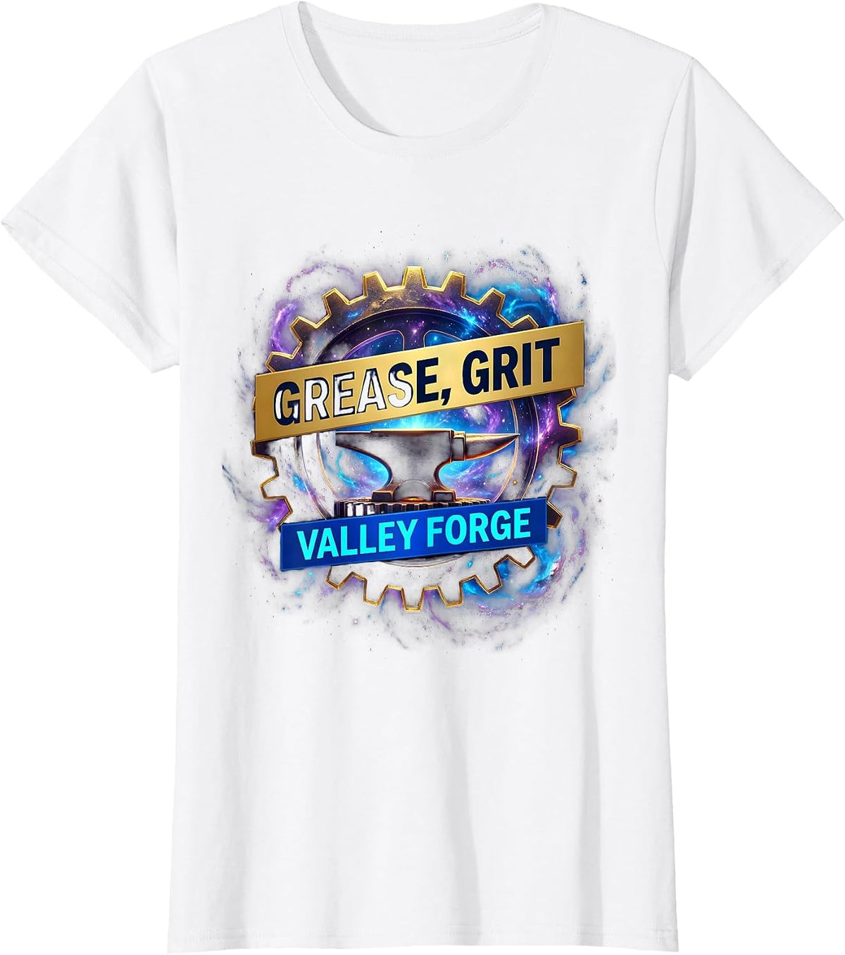 Women's Grease Grit Valley Forge Automotive Design T-Shirt - White