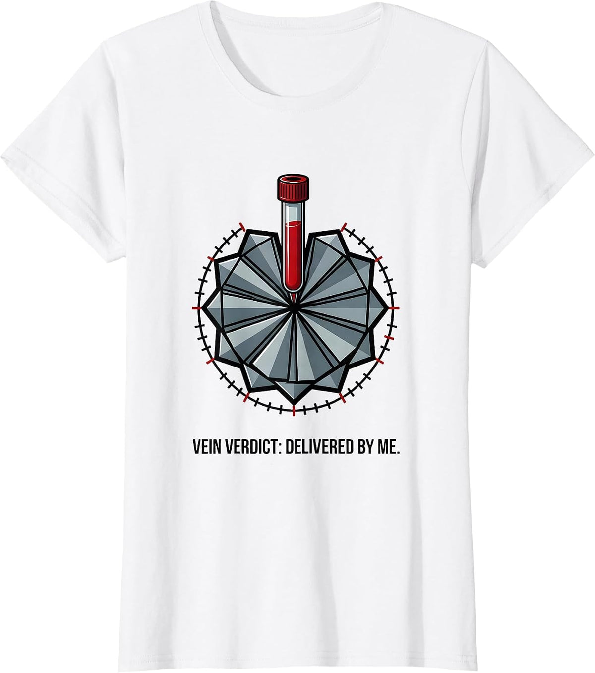 Women's Vein Verdict: Delivered By Me Funny Phlebotomist Christmas T-Shirt - White