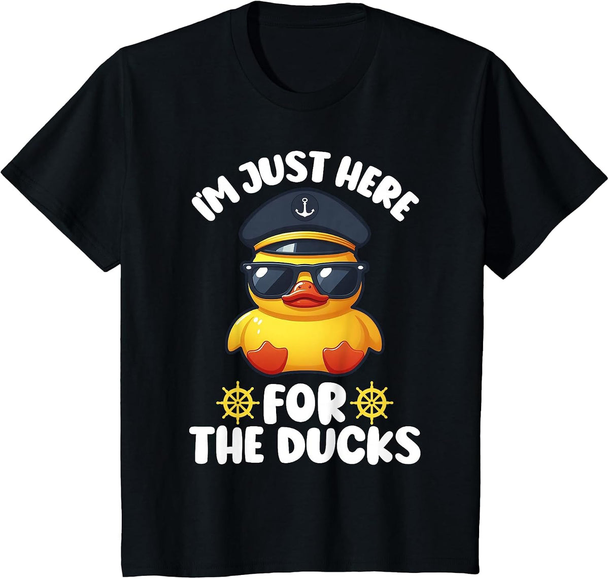 I'm Just Here for the Ducks Funny Cruising Matching Group T-Shirt - Black