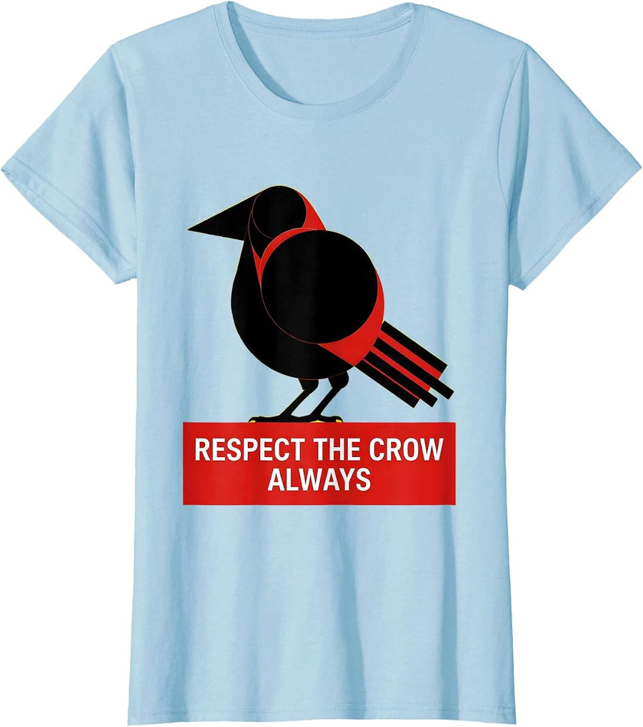 Women's Respect The Crow Always Bold Crow Graphic T-Shirt - Baby Blue