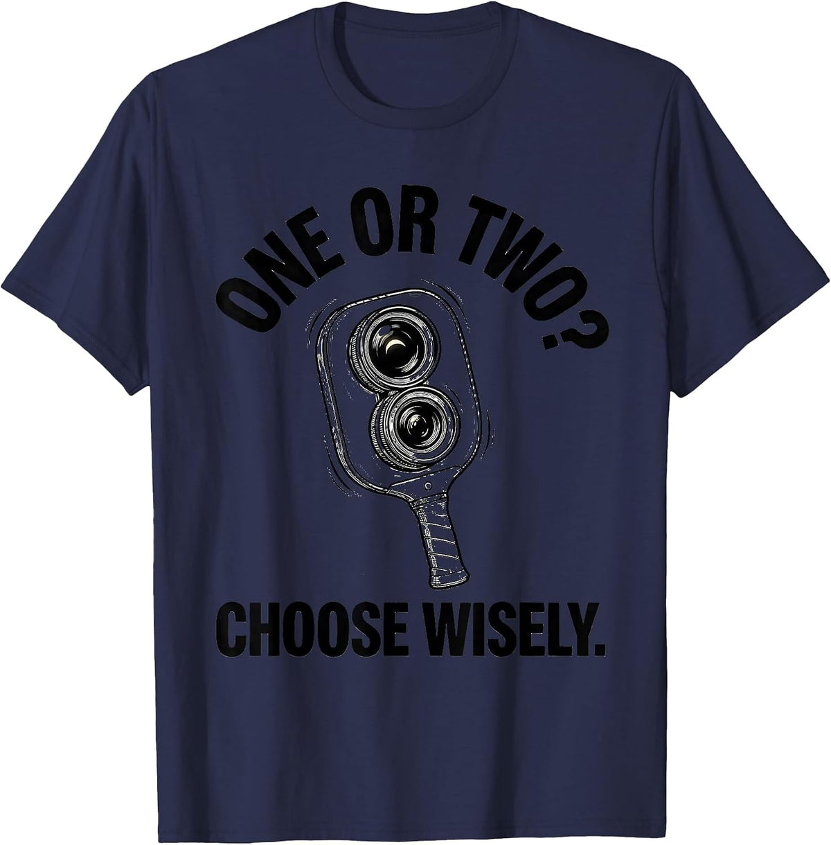 Men's One Or Two? Choose Wisely Funny Optometrist Halloween Eye T-Shirt - Navy Blue