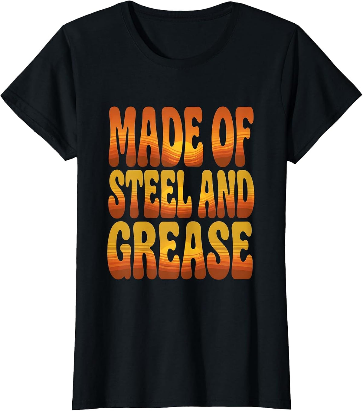 Made of Steel and Grease Mechanic Men Design T-Shirt - Black