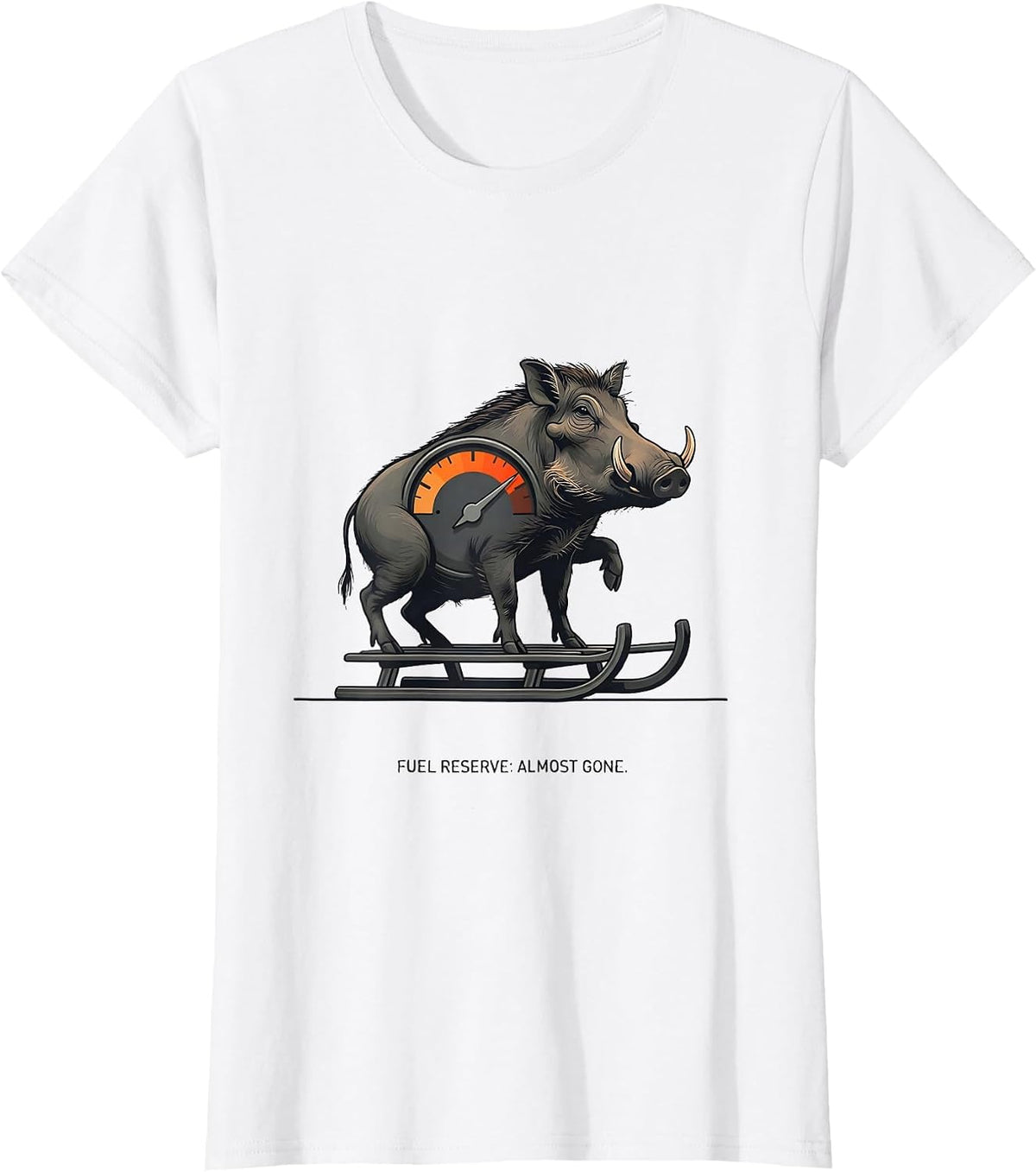 Fuel Reserve Almost Gone Funny Gym Workout Weightlifting T-Shirt - White