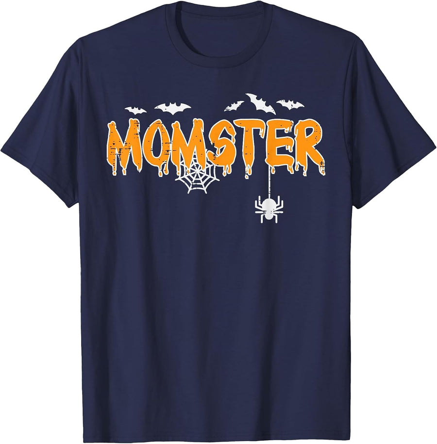 Momster Mom Mommy Matching Family Halloween Costume Women T-Shirt - Navy Blue