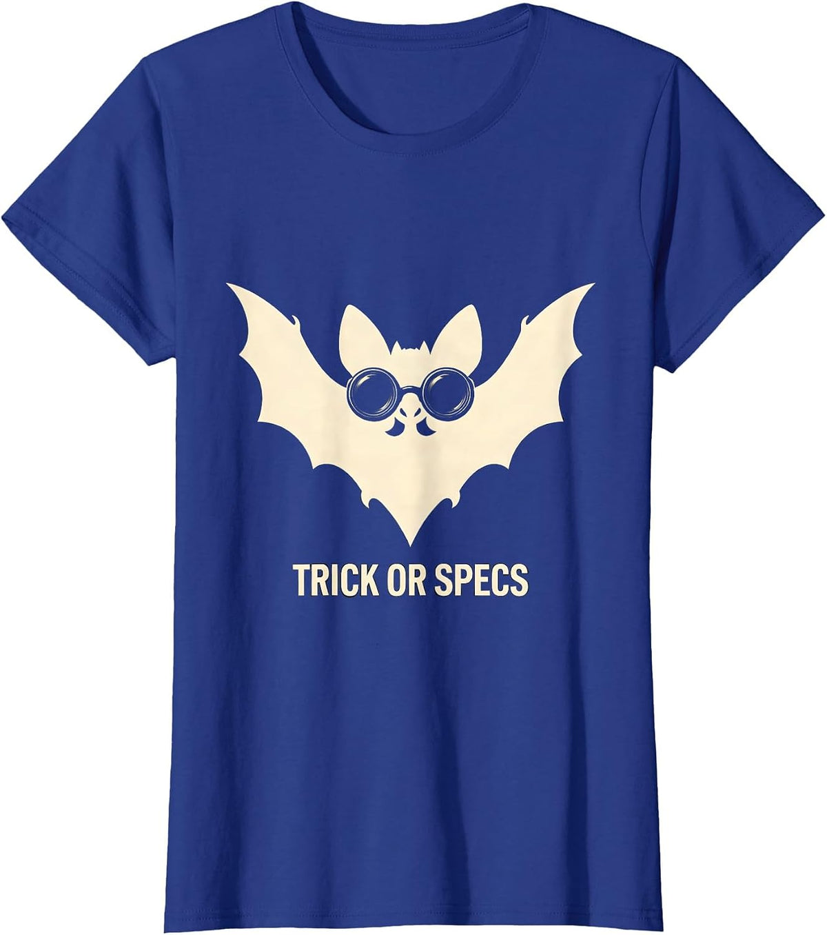 Women's Trick or Specs Silhouette Halloween Optometrist Eye Doctor T-Shirt - Royal Blue