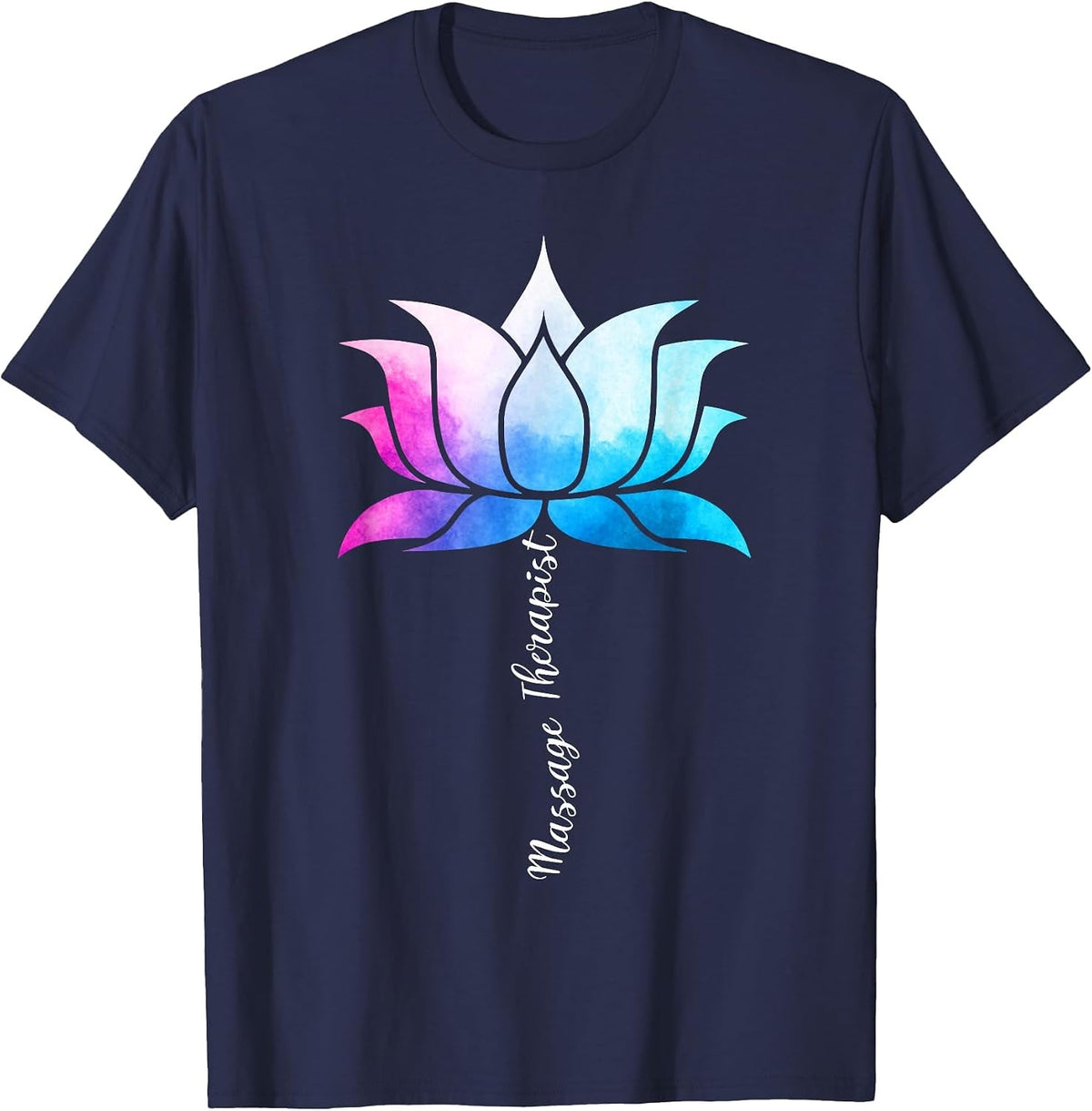Ph Funny Massage Therapist Costume Color Lotus Therapy T-Shirt - Navy Blue
