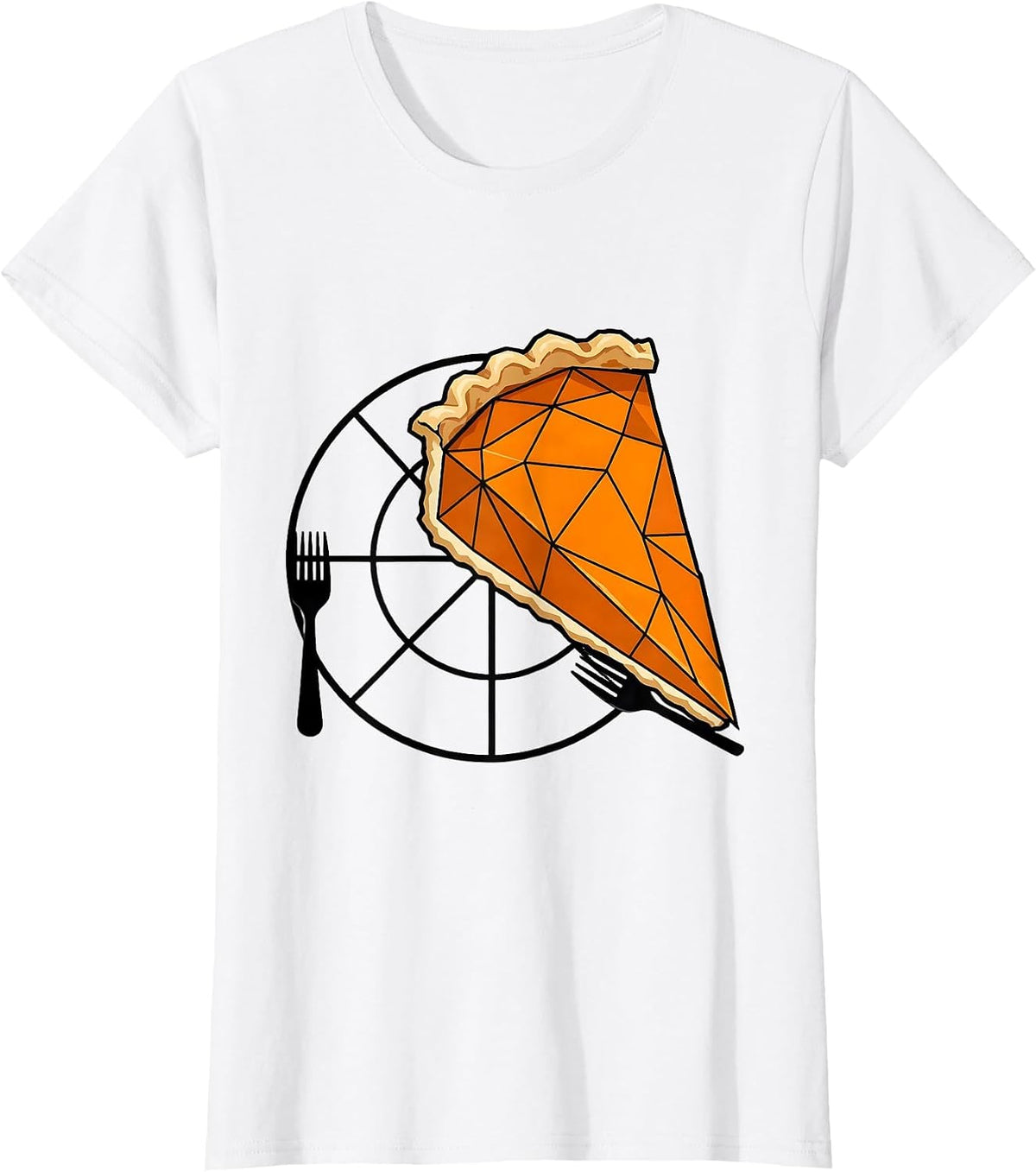 Pumpkin Pie Chart Funny Thanksgiving Food Humor T-Shirt - White