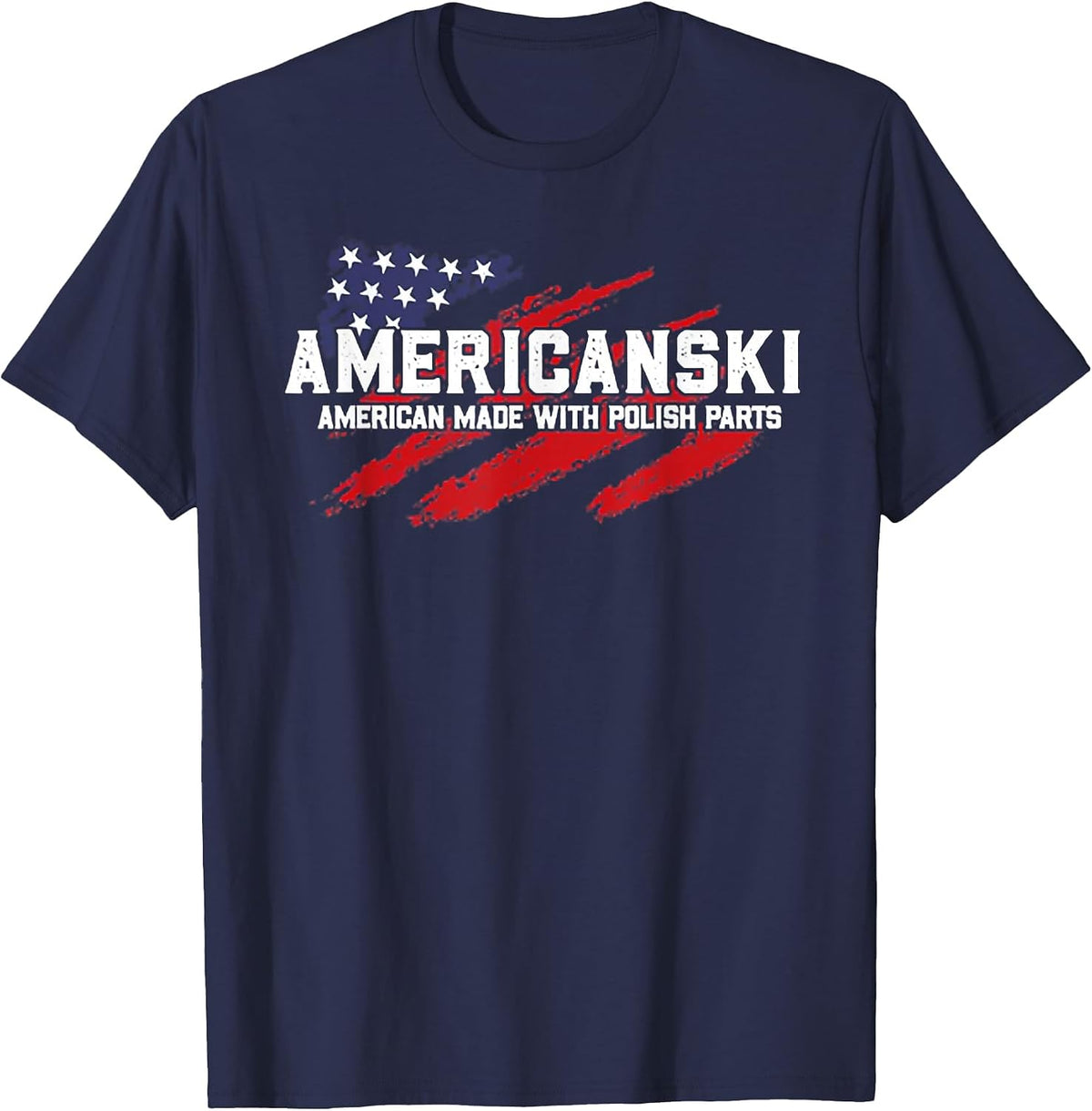 Americanski American Made with Polish Parts T-Shirt - Navy Blue