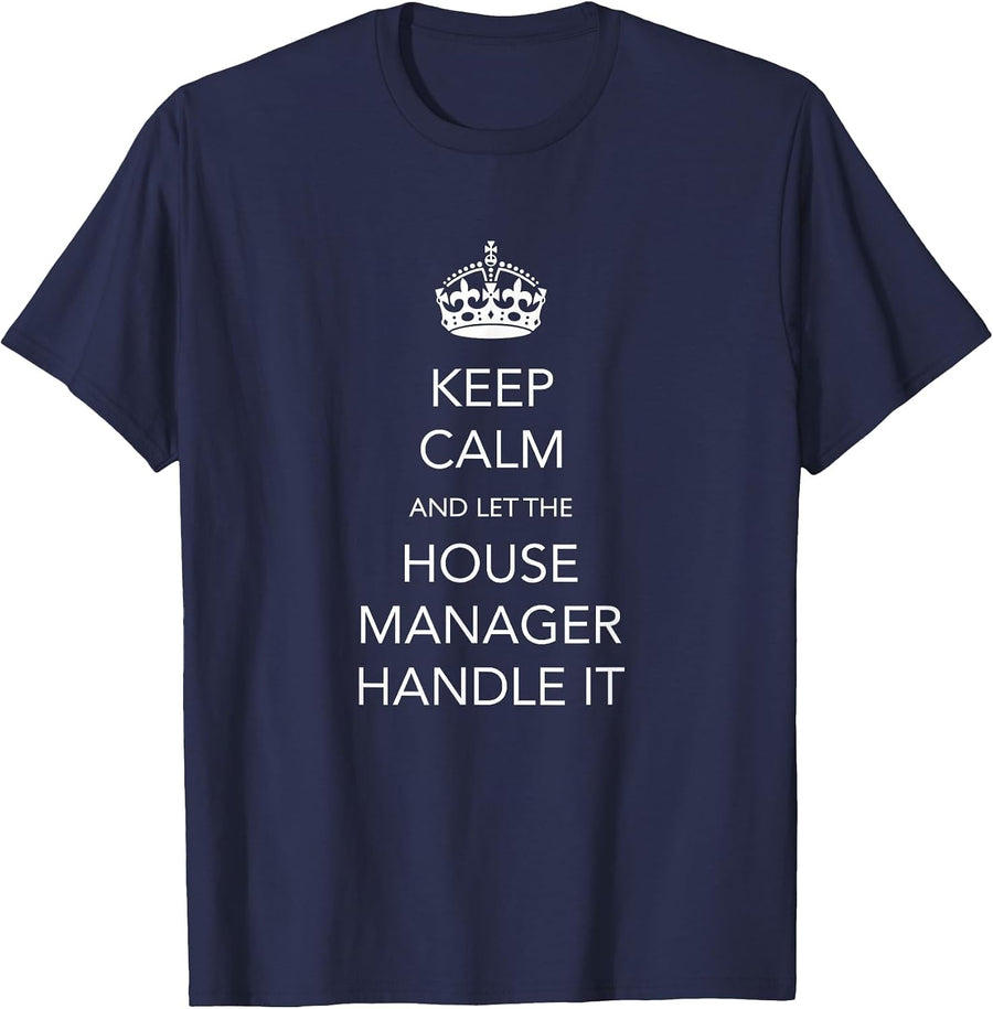 Theatre Appreciation House Manager Funny T-Shirt - Navy Blue