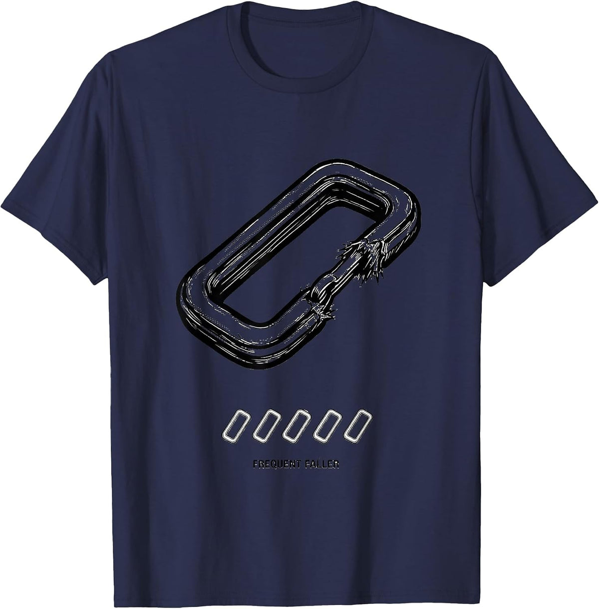 Frequent Faller Funny Rock Climbing Bouldering Humor T-Shirt - Navy Blue