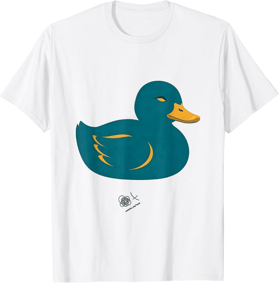 Men's Duck Silhouette Funny Novelty Gift for Duck Lovers T-Shirt - White