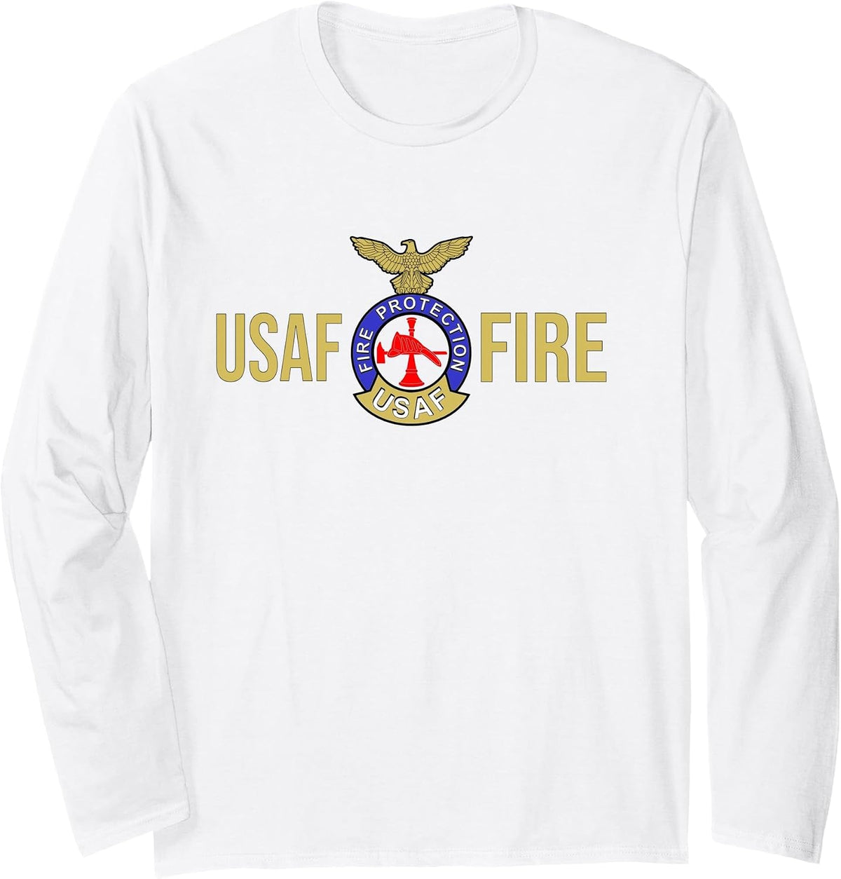 US AIR Force USAF FIRE Protection Rescue Hazmat Long Sleeve T-Shirt - Adult Unisex White