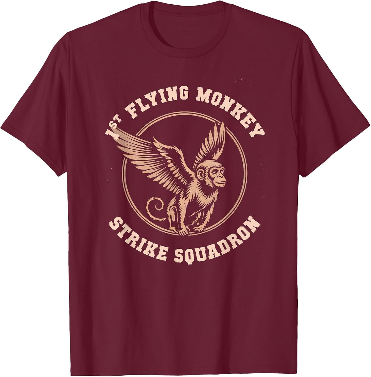 Team Flying Monkeys Squadron Wizard Spooky Military Force T-Shirt - Burgundy