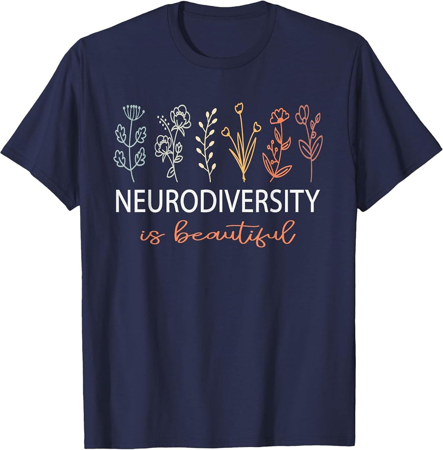 Neurodiversity is Beautiful - Autism Awareness T-Shirt - Navy Blue