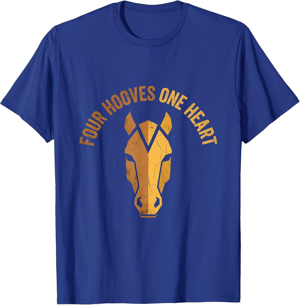 Four Hooves One Heart Horse Lover Design T-Shirt - Royal Blue