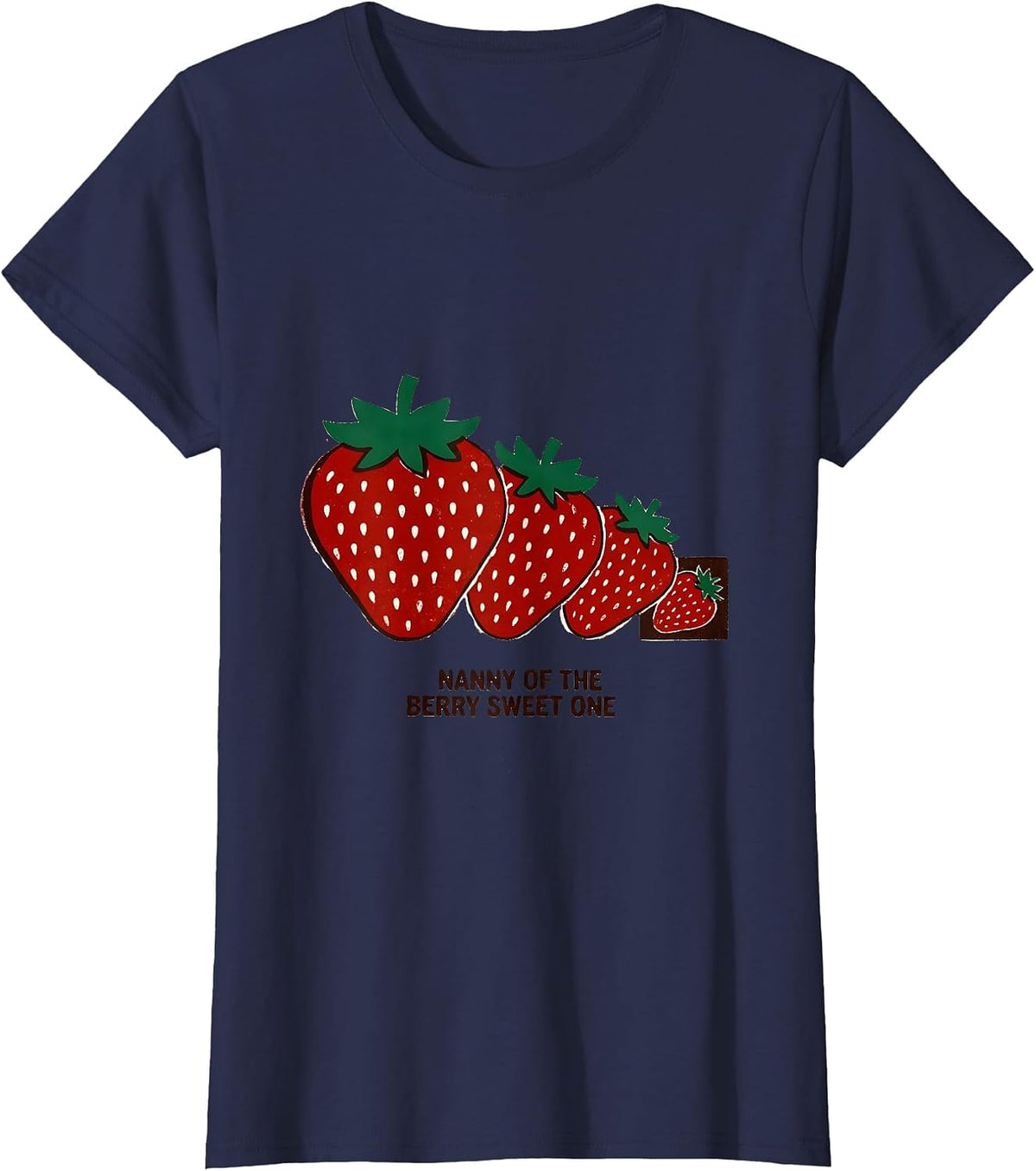 Women's Nanny Of The Berry Sweet One First Birthday Strawberry T-Shirt - Navy Blue