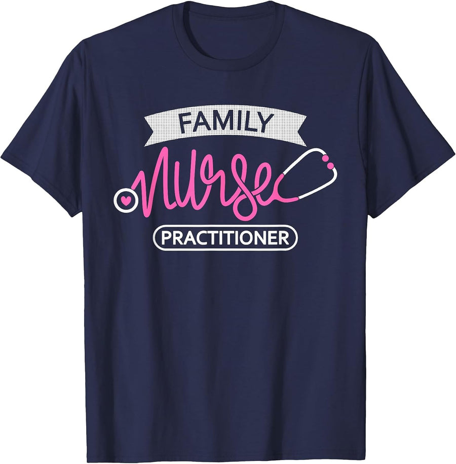Family Nurse Practitioner - Family Practice Nurse Department T-Shirt - Navy Blue